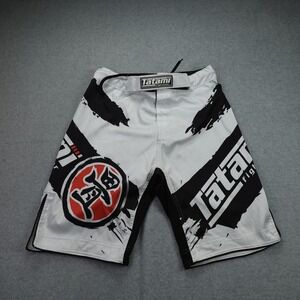 Tatami Fightwear MMA Shorts Mens 32 White Black Kanji Graphic Training BJJ MMA